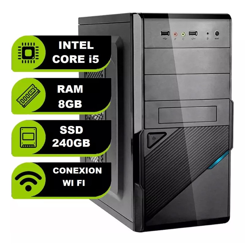 Computadora PC Procesador Intel  I5 8Gb RAM  ssd 240gb