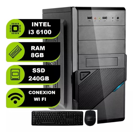 Computadora PC Dekstop Oficina escuela hogar Intel I3 6100 8gb Ssd 256gb M2