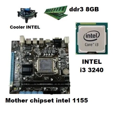 Combo Actualización Pc Intel I3 3240 + Mother 1155+ 8 Gb Ram